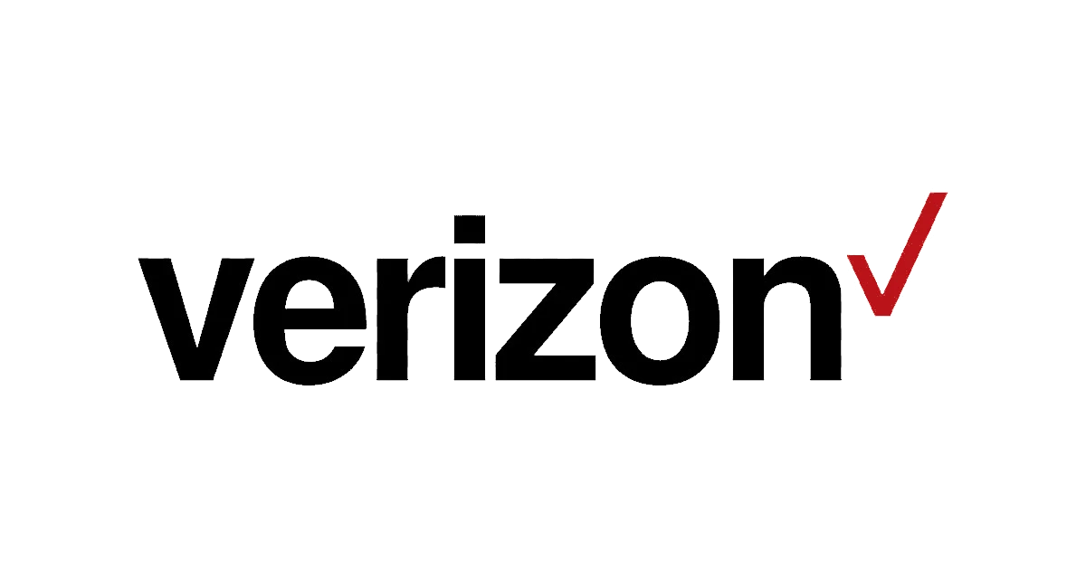 A black and white image of the word verizon.